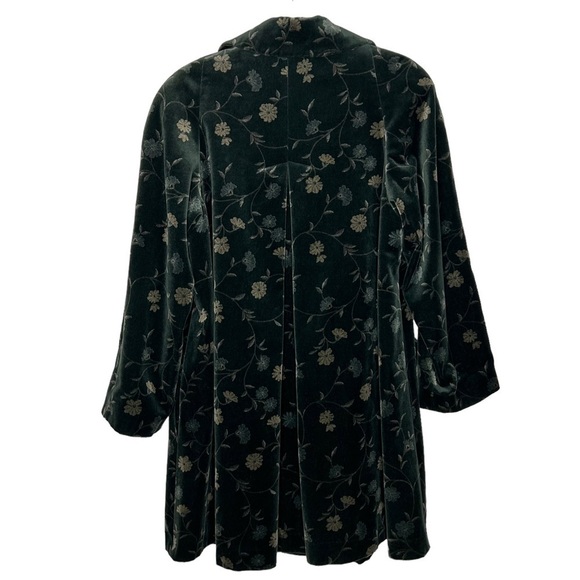 Marvin Richards Velvety Soft Floral Trench Coat - Picture 2 of 13